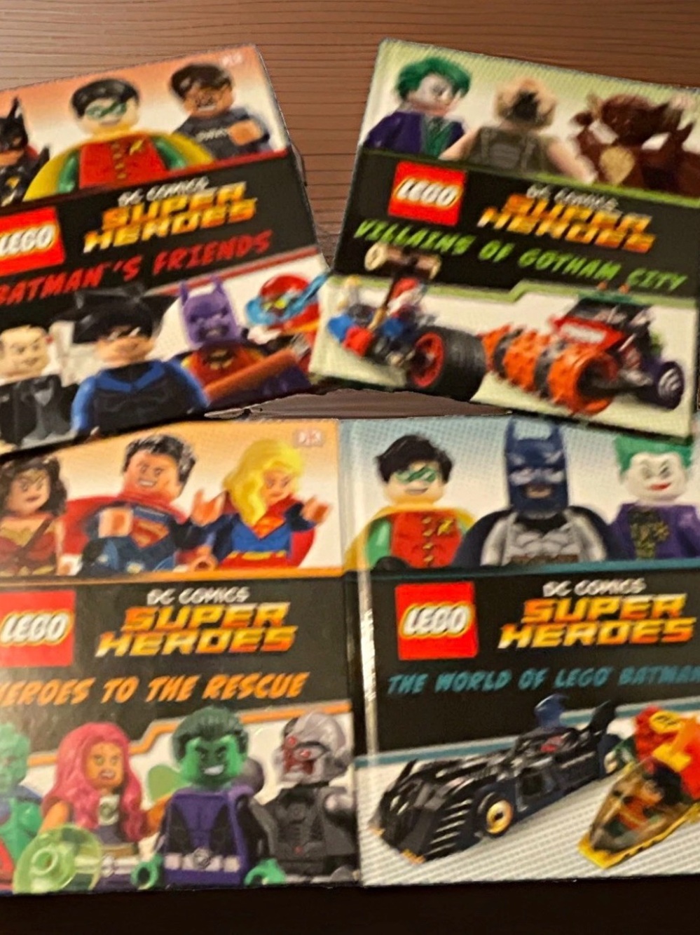 LEGO DC Comics Super Heroes Hardcover Book Lot of 4 Batman DK Illustrated 4-8